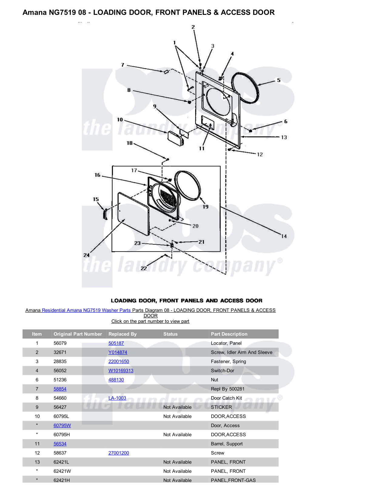 Amana NG7519 Parts Diagram