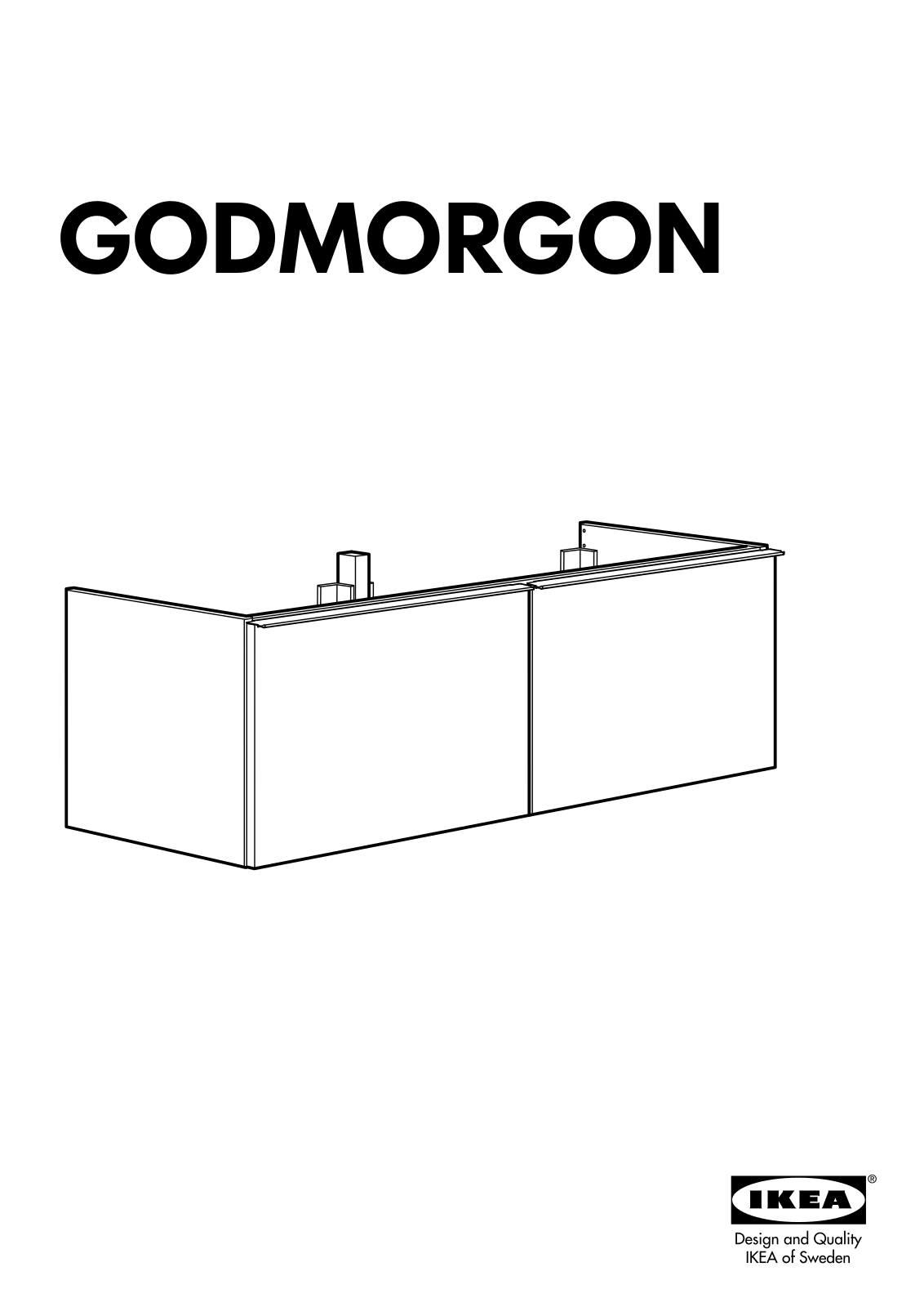 IKEA GODMORGEN SINK CABINET W- 2 DRAWERS 47X18X15 Assembly Instruction