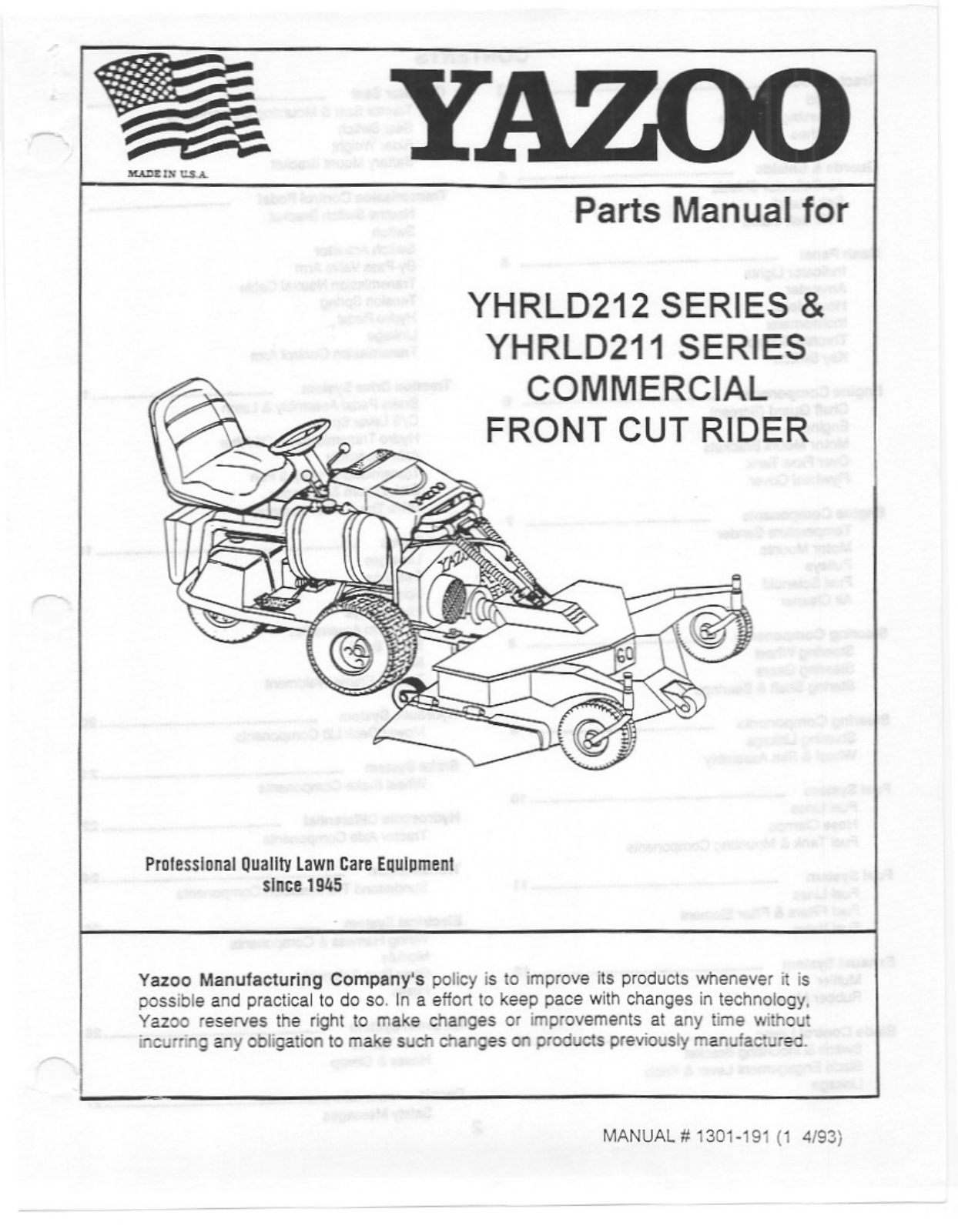 Yazoo/Kees YHRLD211, YHRLD212 User Manual