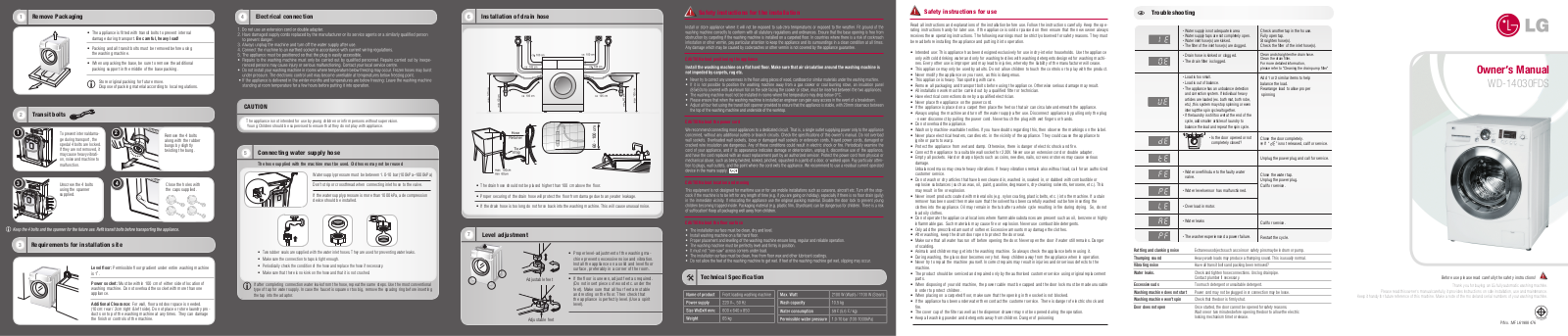 LG WD-14030 User Manual