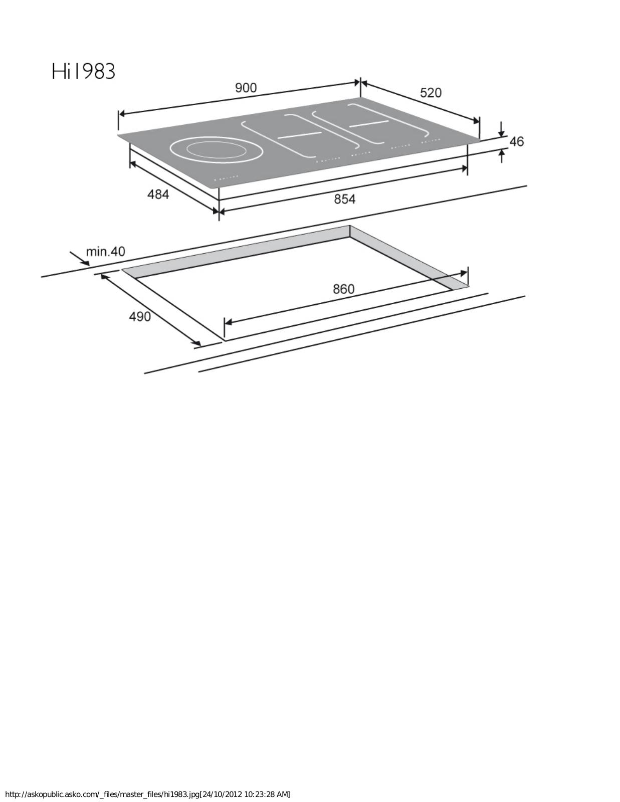 Asko HI1983 Installation Instructions