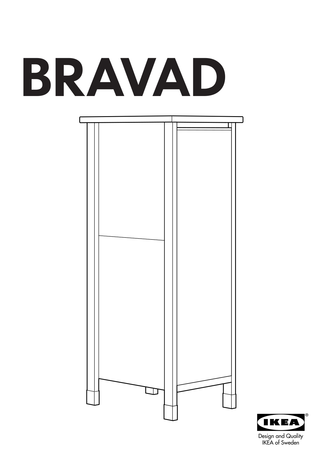 IKEA BRAVAD HIGH CABINET-DOOR 21X58 Assembly Instruction