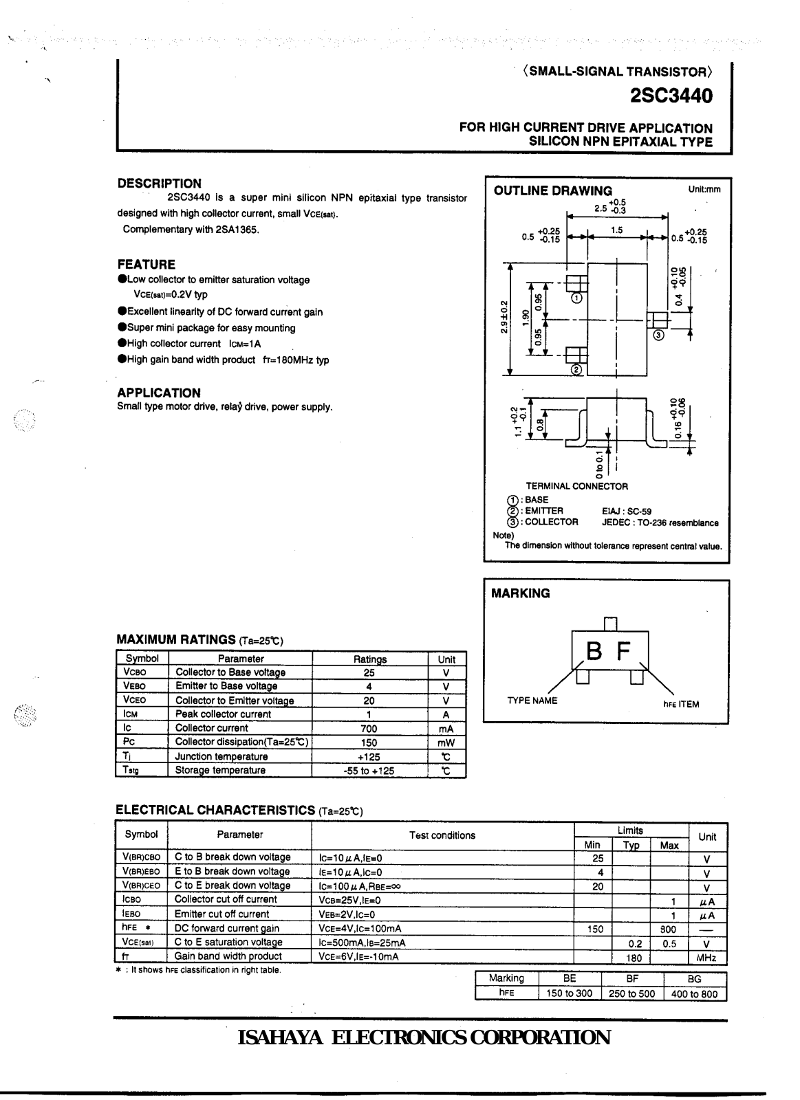 Datasheet 2sc3440 Datasheet - ManualMachine.com