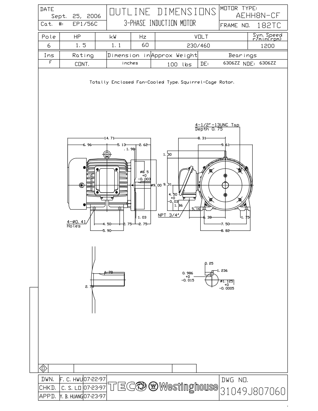 Teco EP1/56C Reference Drawing