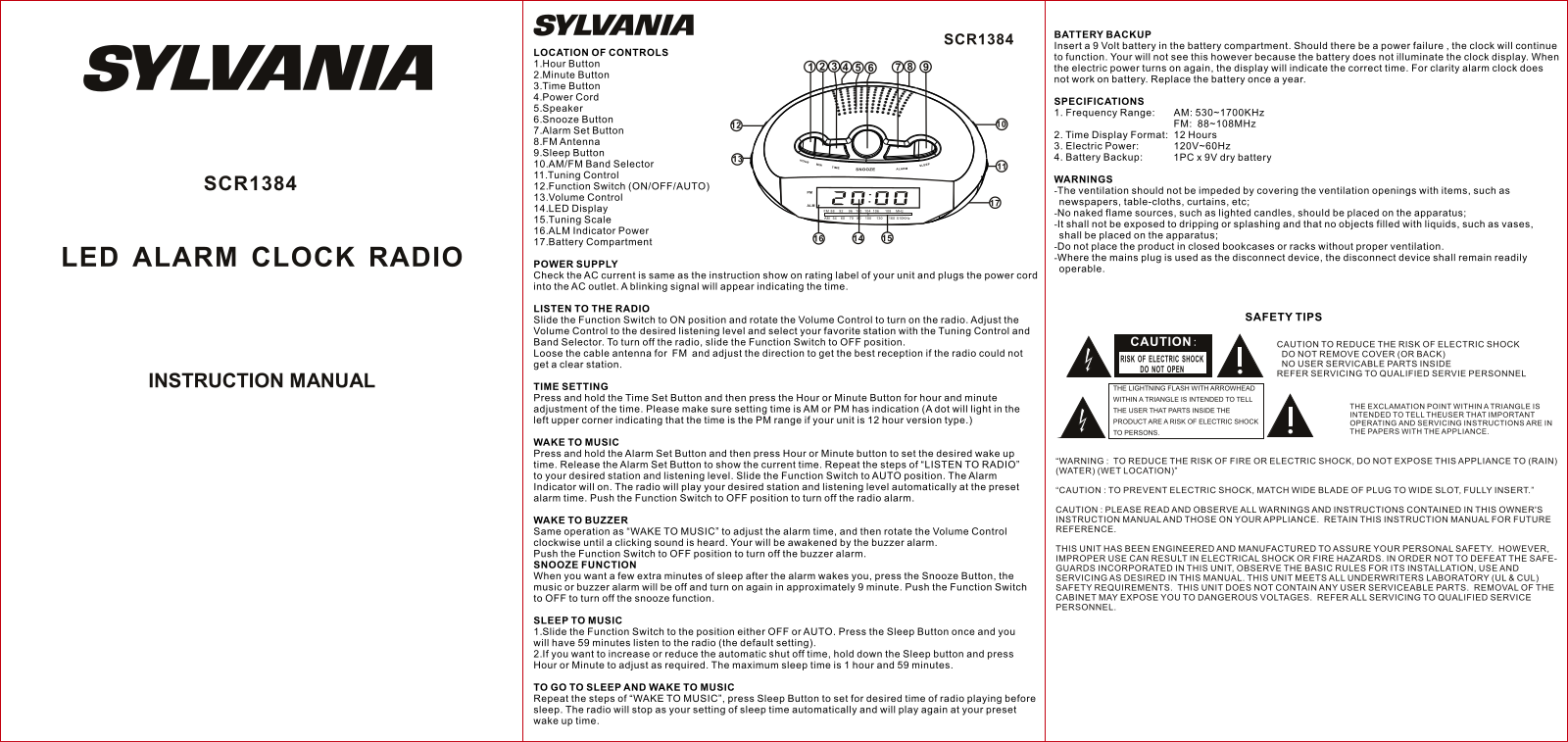 Sylvania SCR1384 User Manual