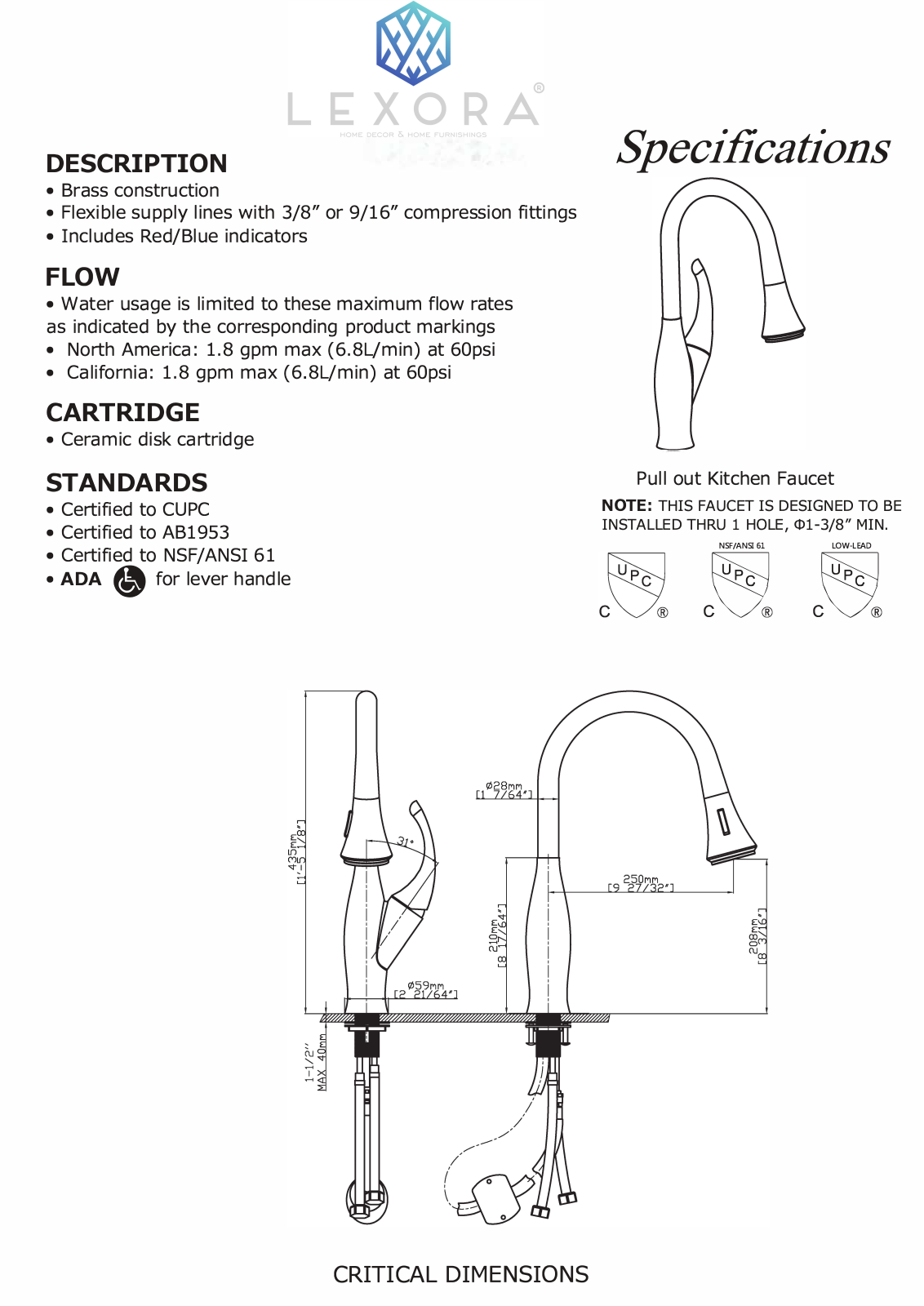 Lexora LKFS9011CH, LKFS9011BN Specifications - ManualMachine.com