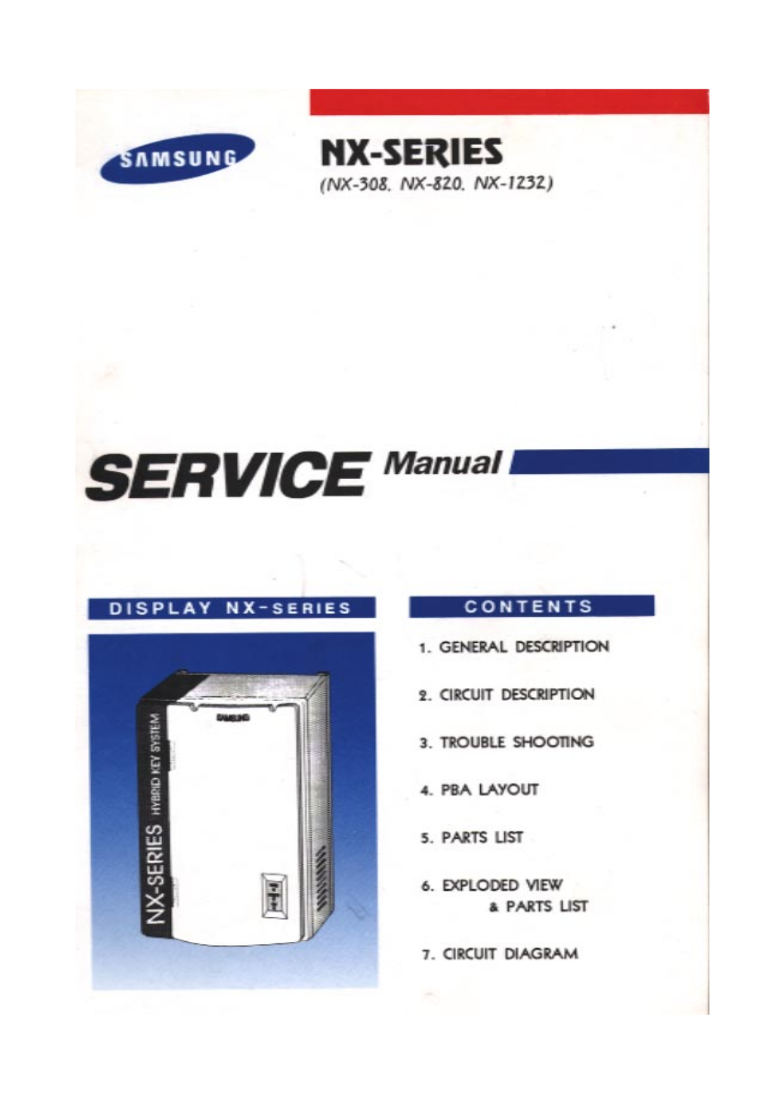 SAMSUNG NX-820, NX-308, NX1232 Service Manual
