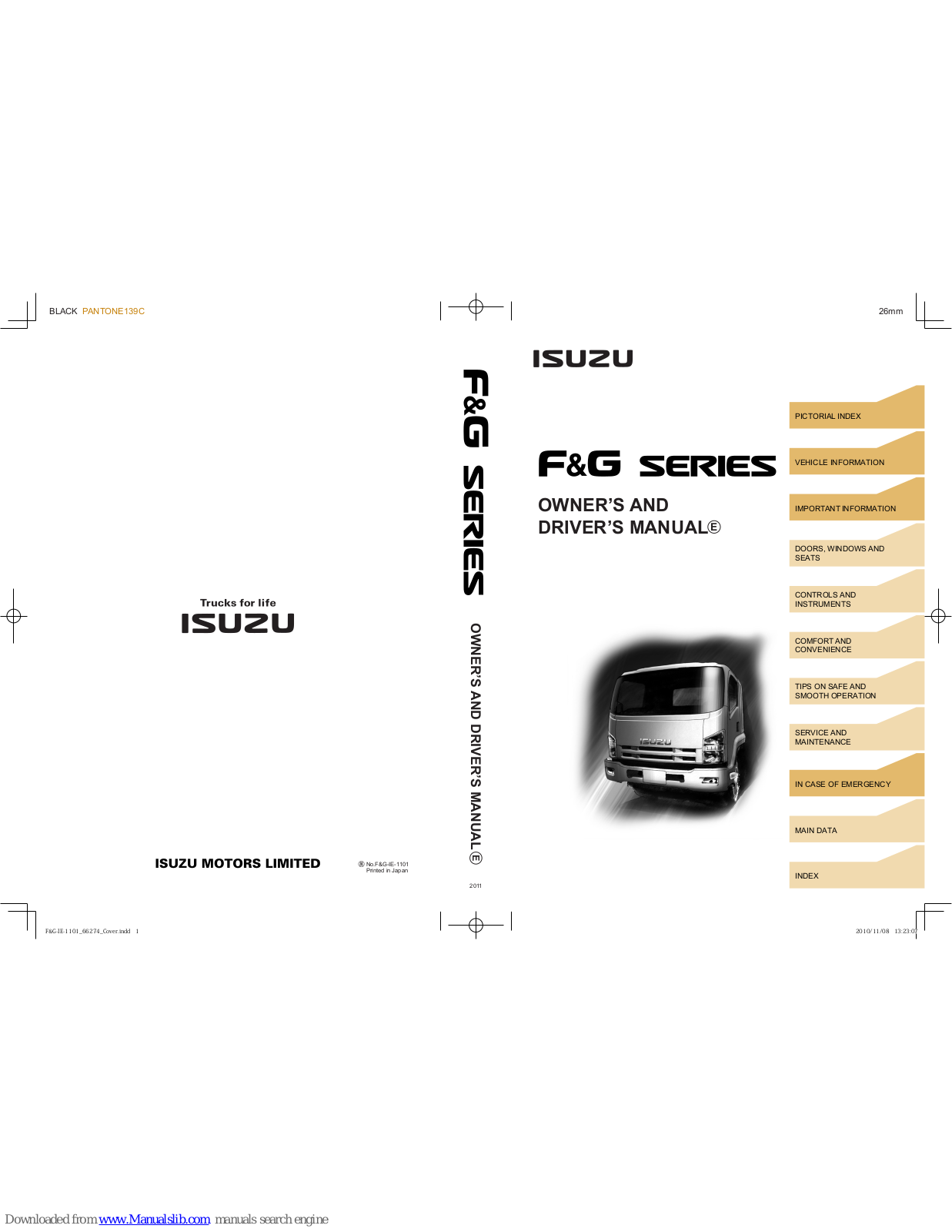 Isuzu F series, G series Owner's And Driver's Manual