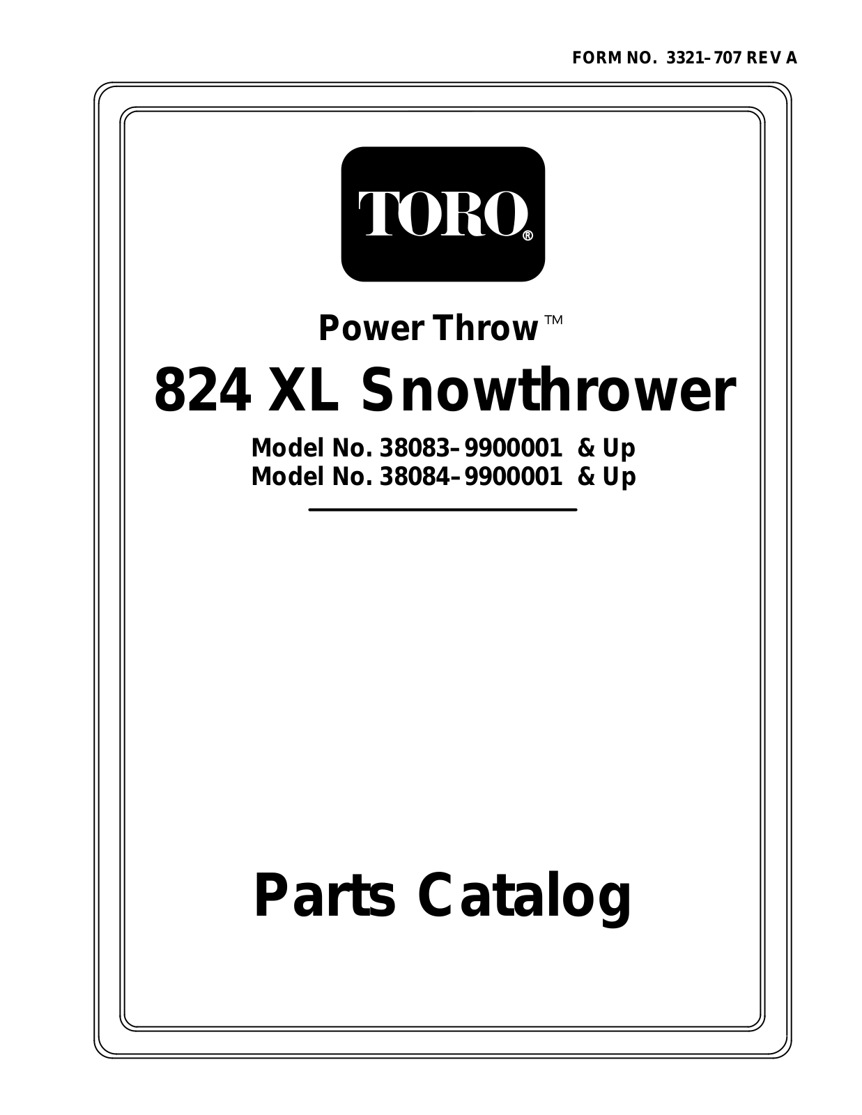 Toro 38083, 38084 Parts Catalogue