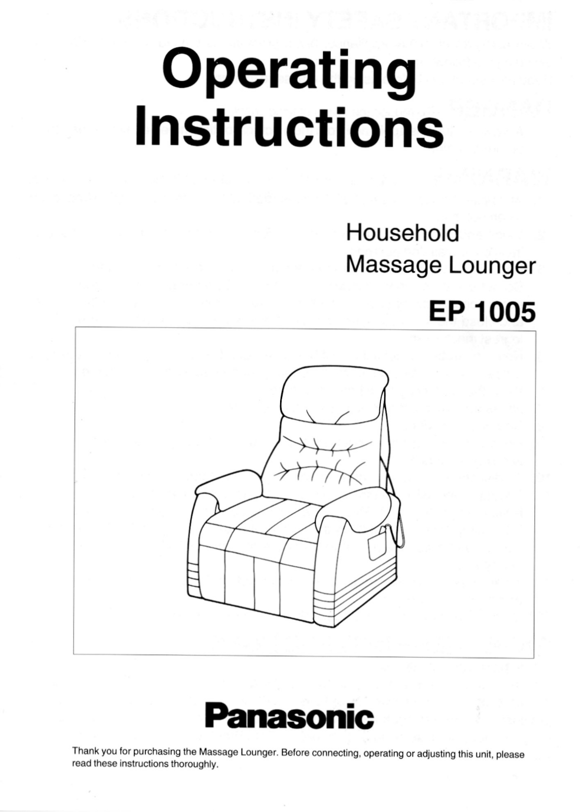 Panasonic EP1005 User Manual