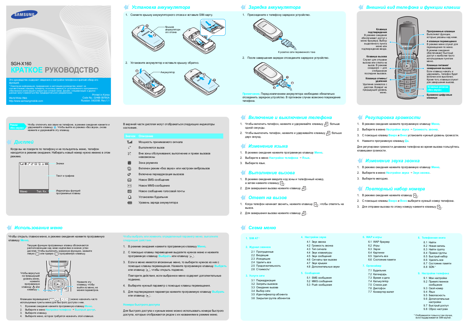 Samsung SGH-X160 User manual