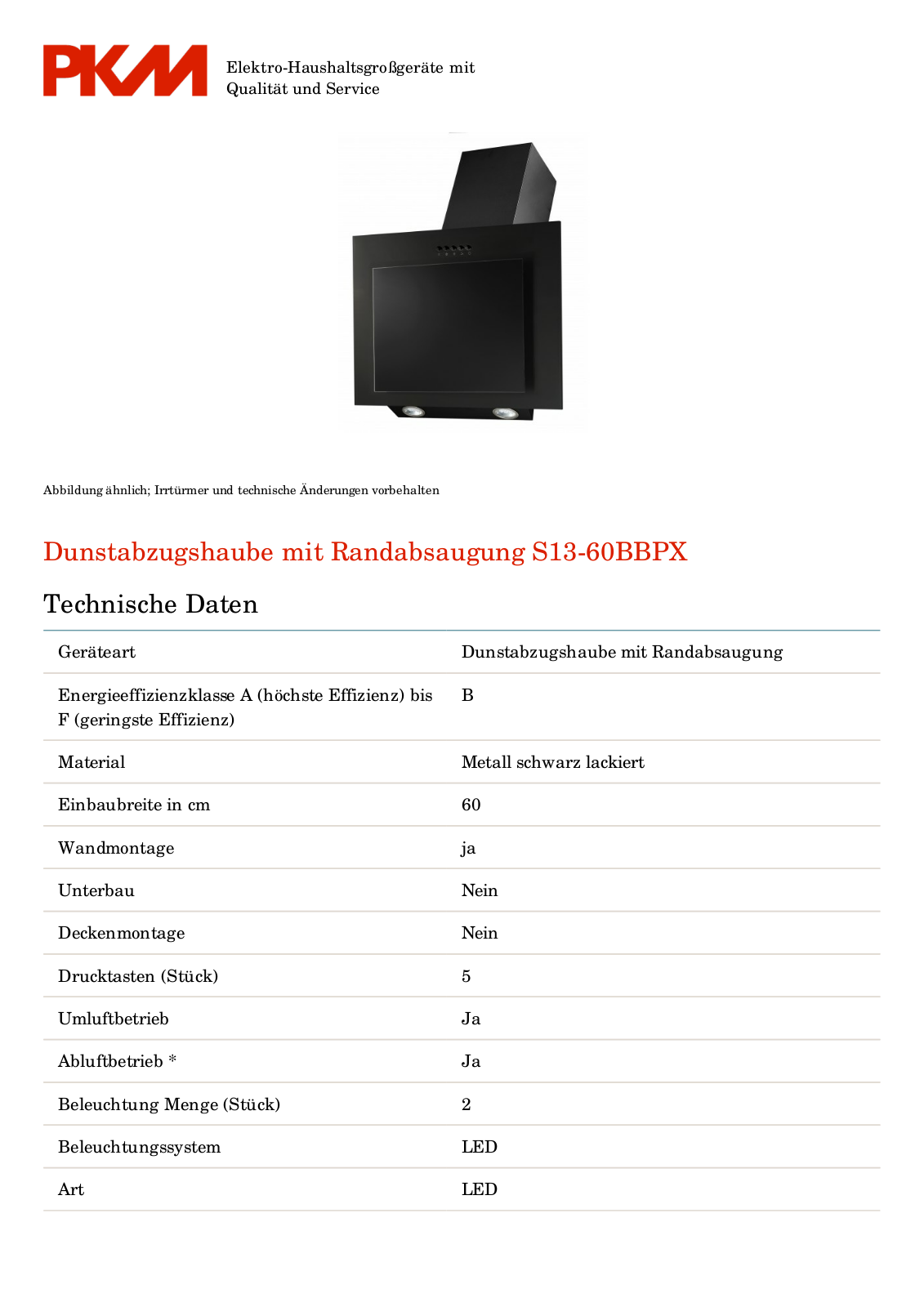 PKM S13-60BBPX User Manual