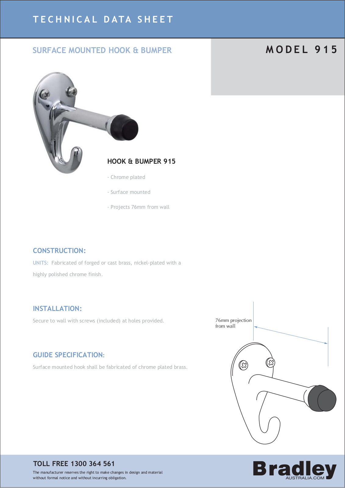 Bradley 915 Datasheet