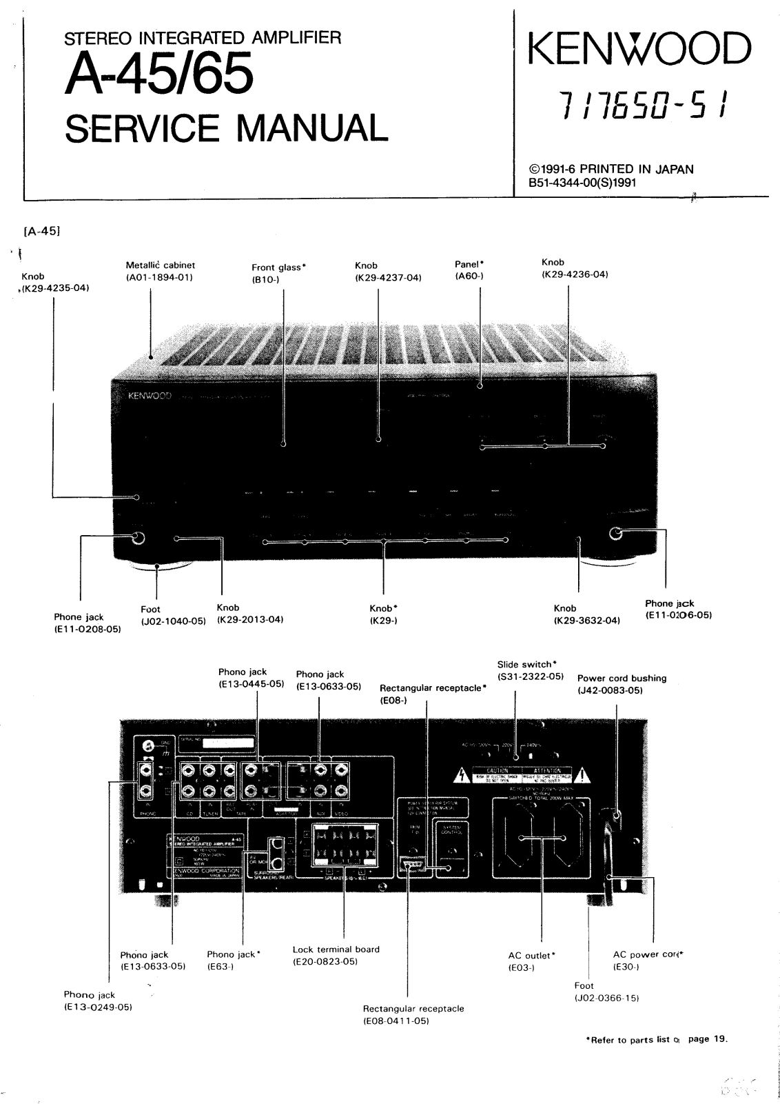 Kenwood A-65, A-45 Service Manual