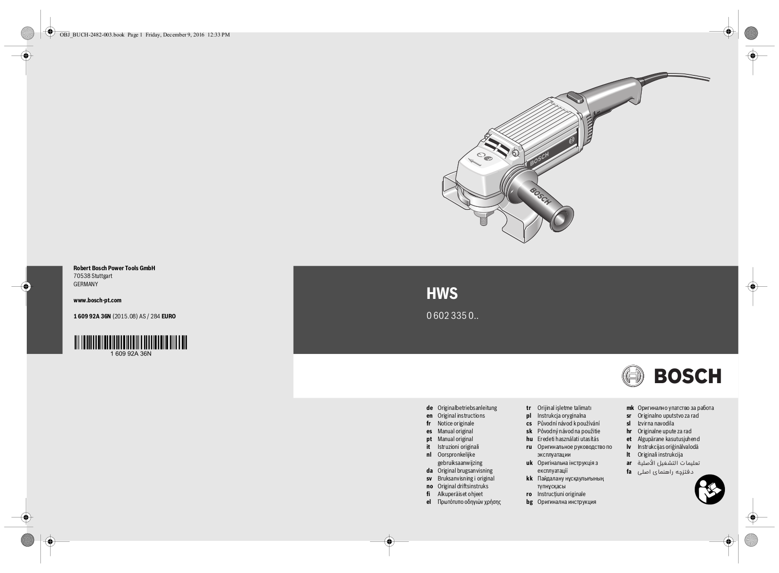 Bosch HWS 810/300 User Manual