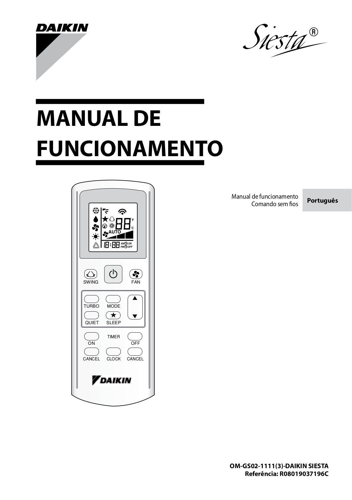 Daikin BRC52A61, BRC52A62, BRC52A63 Operation manuals