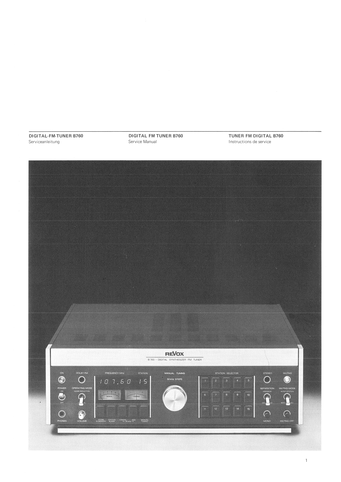 Revox B-760 Service manual