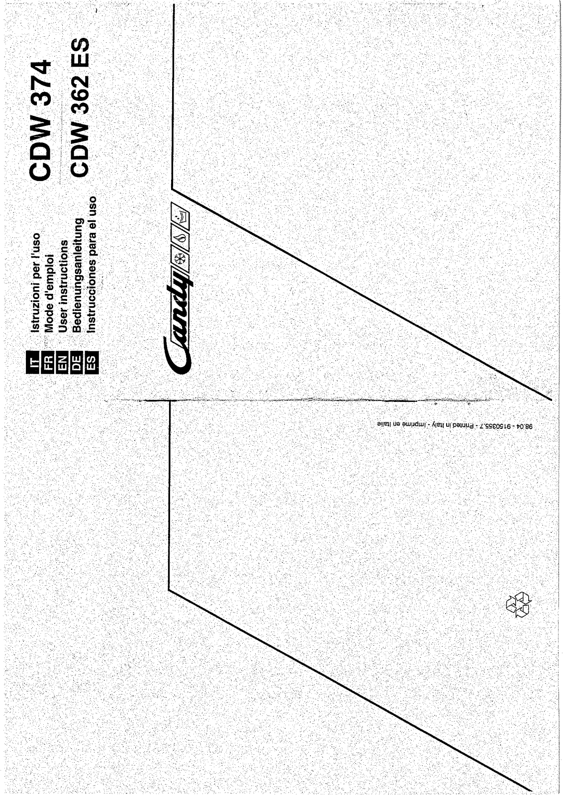 Candy LS CDW 374, LS CDW 362 E Manual