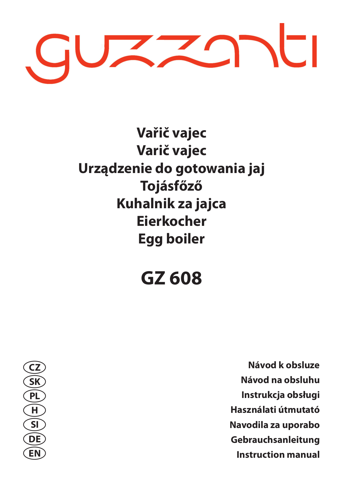 Guzzanti GZ 608 User Manual