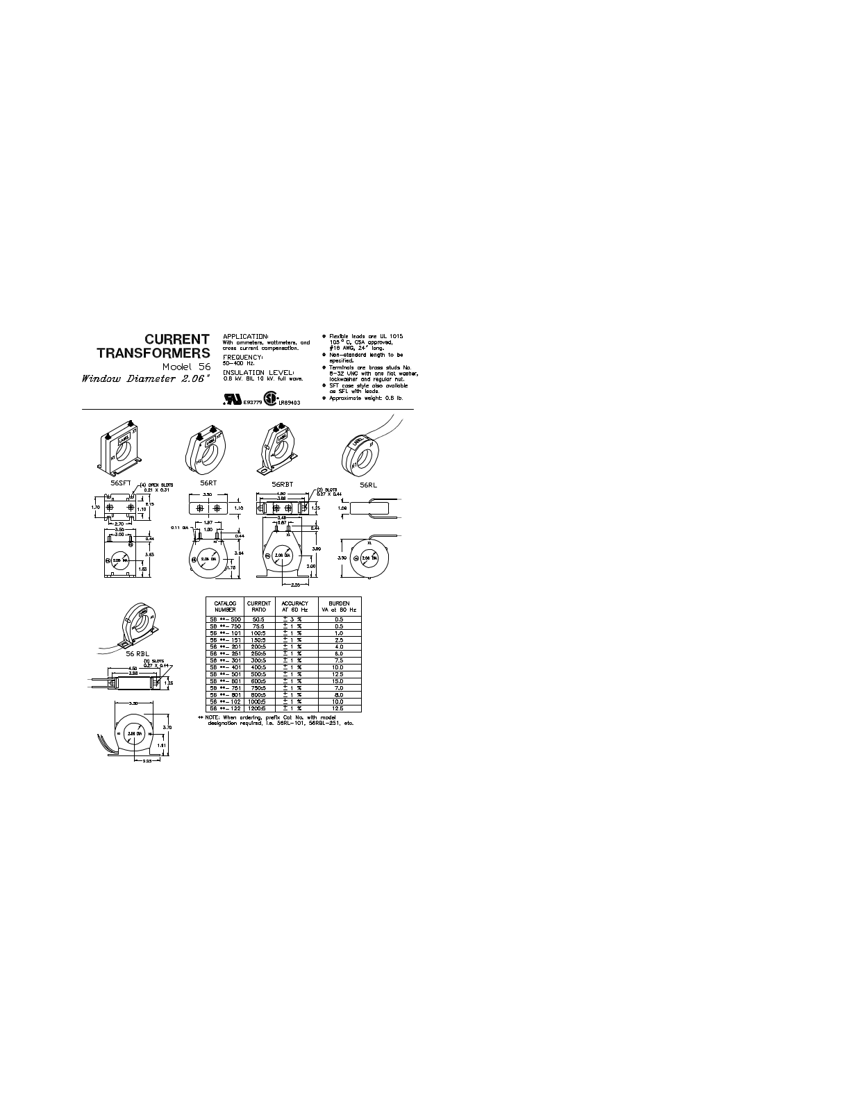 Crompton Instruments 56 Data Sheet