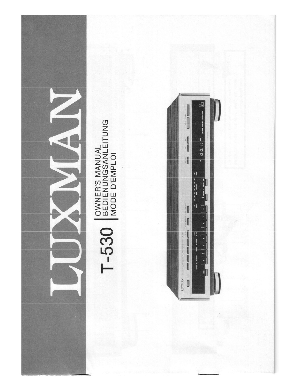 Luxman T-530 Owners manual