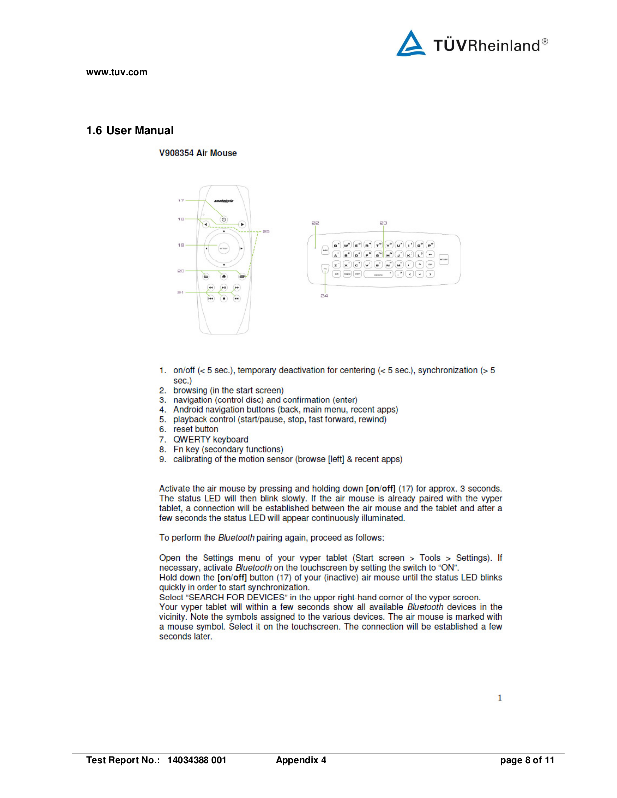 Sunflex Europe V908354 User Manual