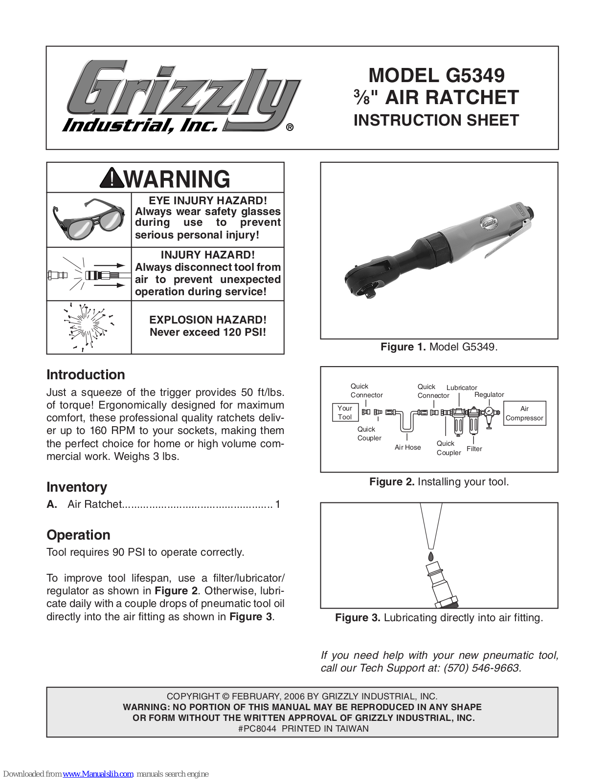 Grizzly G5349 Instruction Sheet