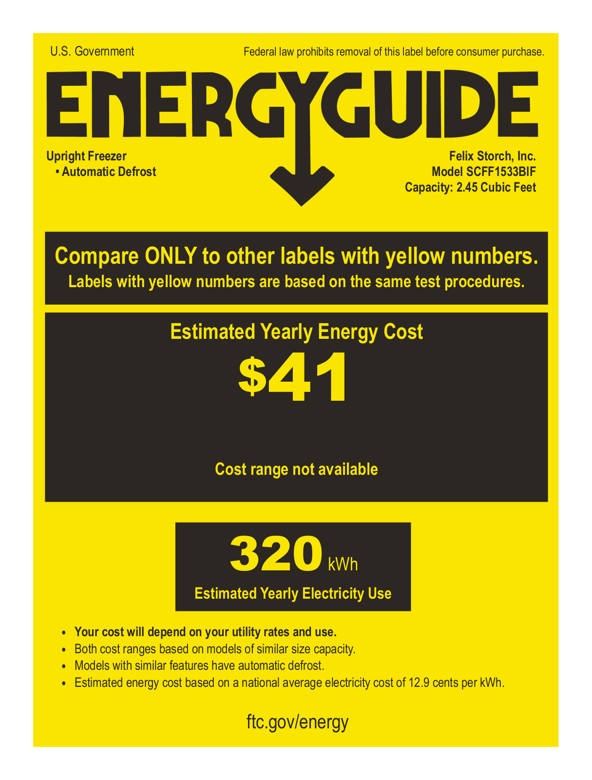 Summit SCFF1533BIF Energy manual