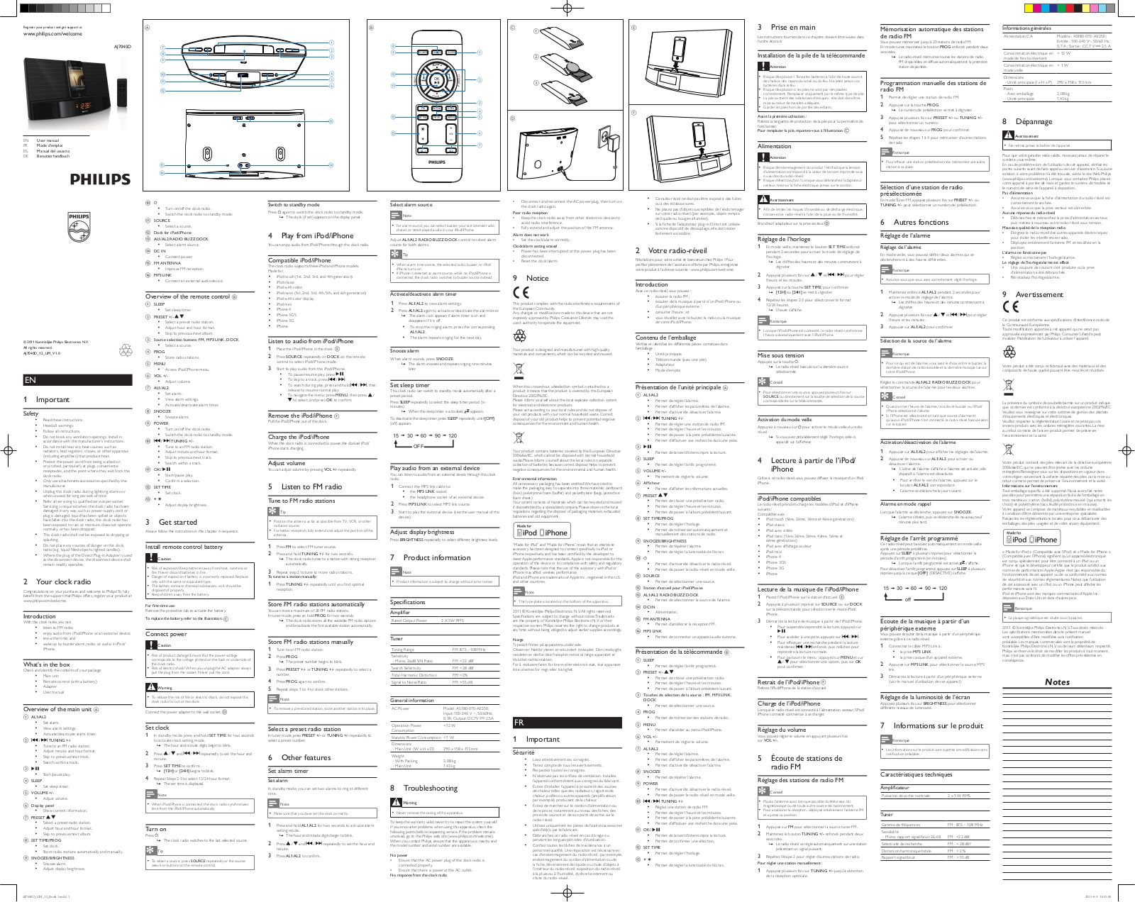 PHILIPS AJ7040D User Manual