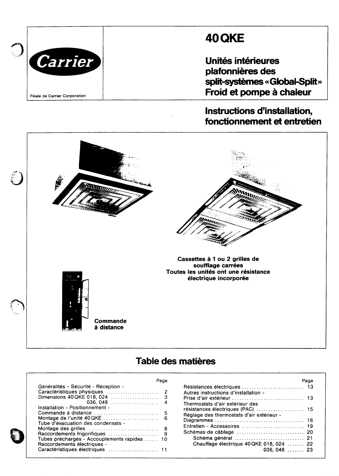 Carrier 40QKEIOM User Manual