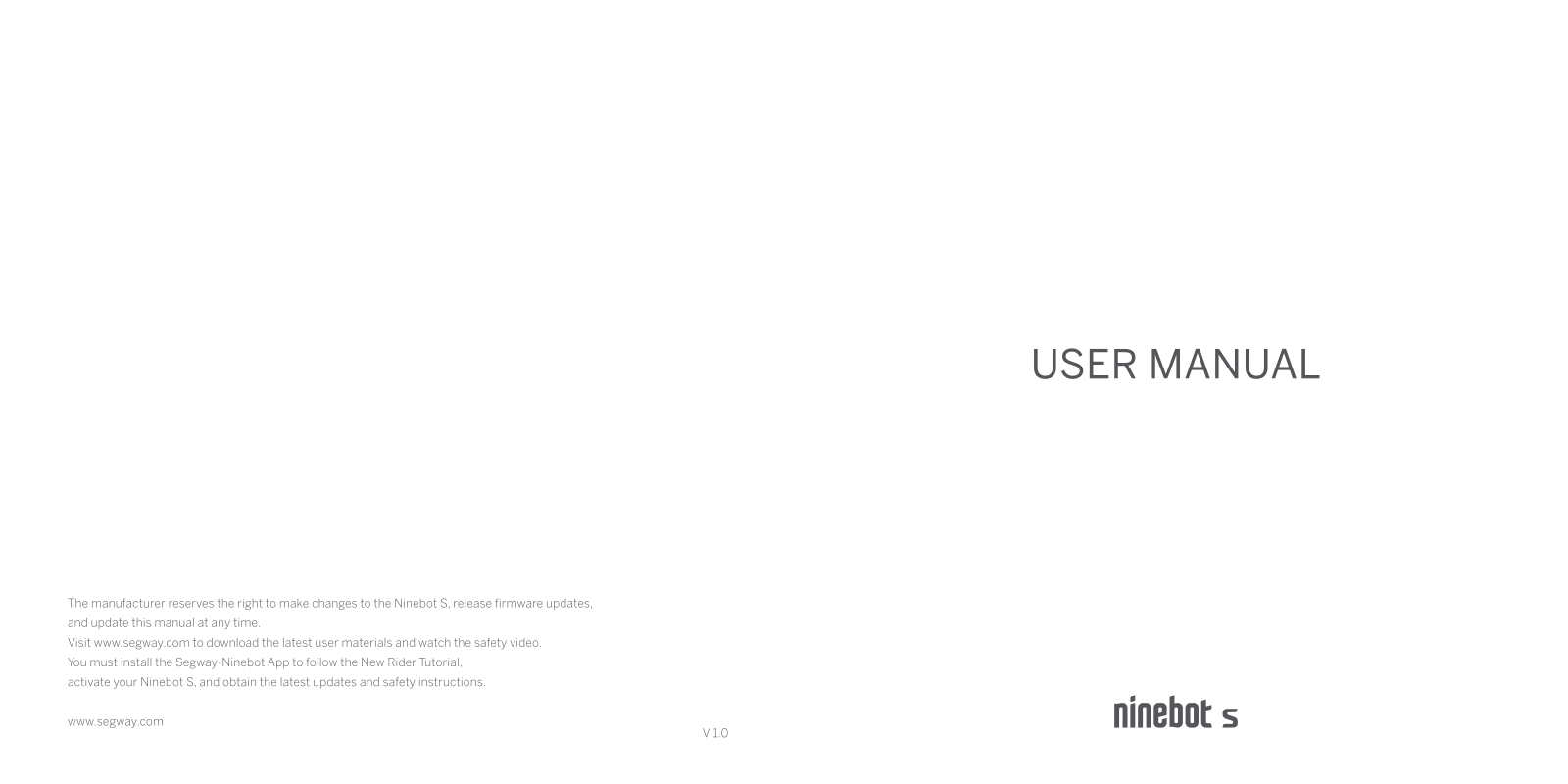 Segway Ninebot S User Manual