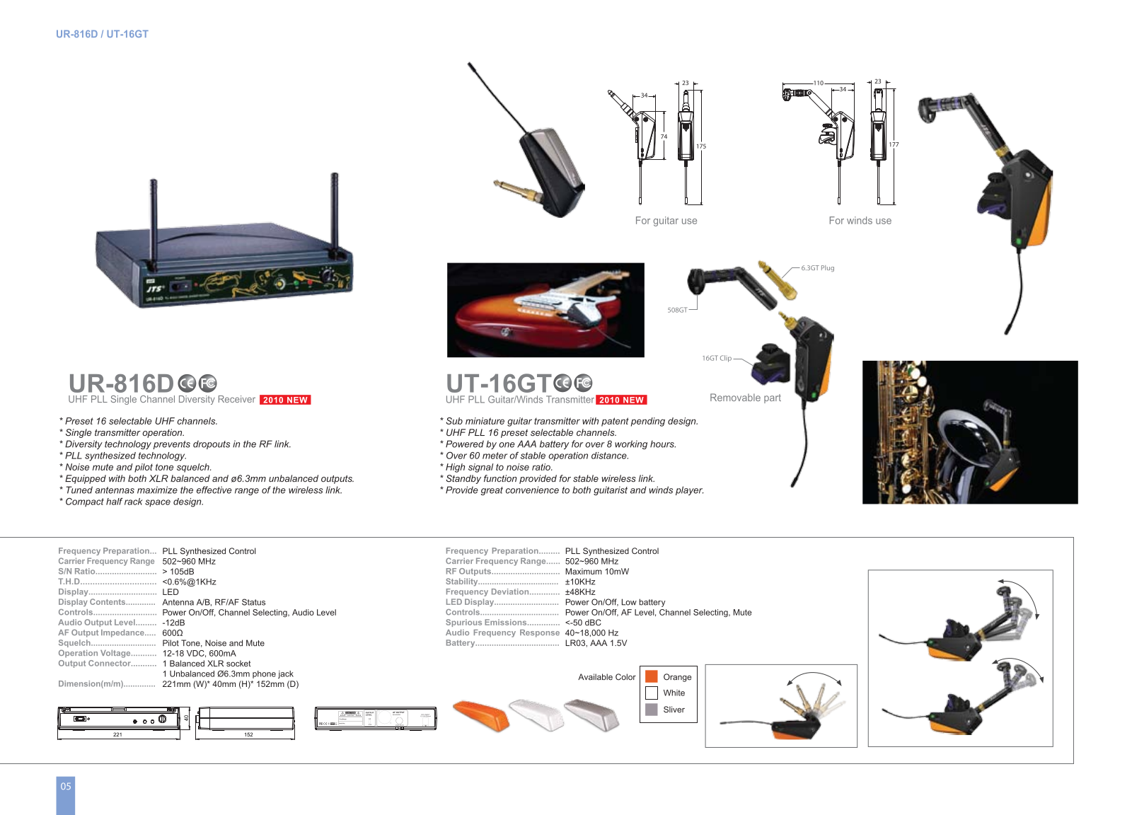 JTS UR816D, UT16GT User manual