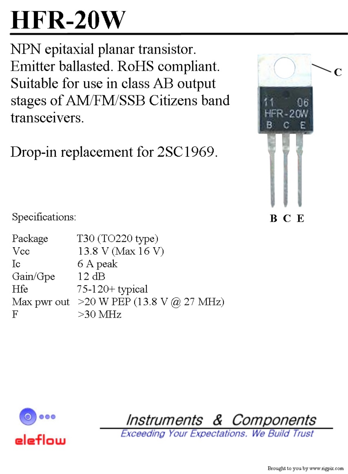 Datasheets HFR-20W Datasheet - ManualMachine.com