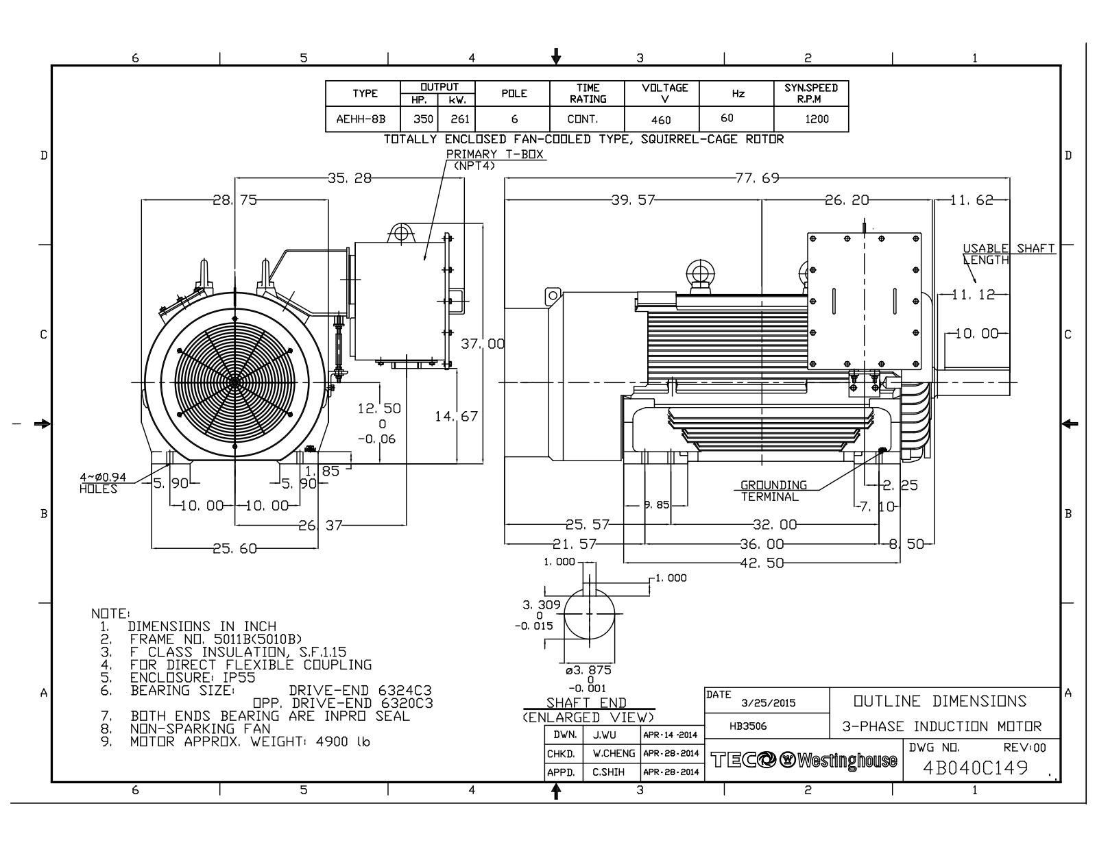 Teco HB3506 Reference Drawing