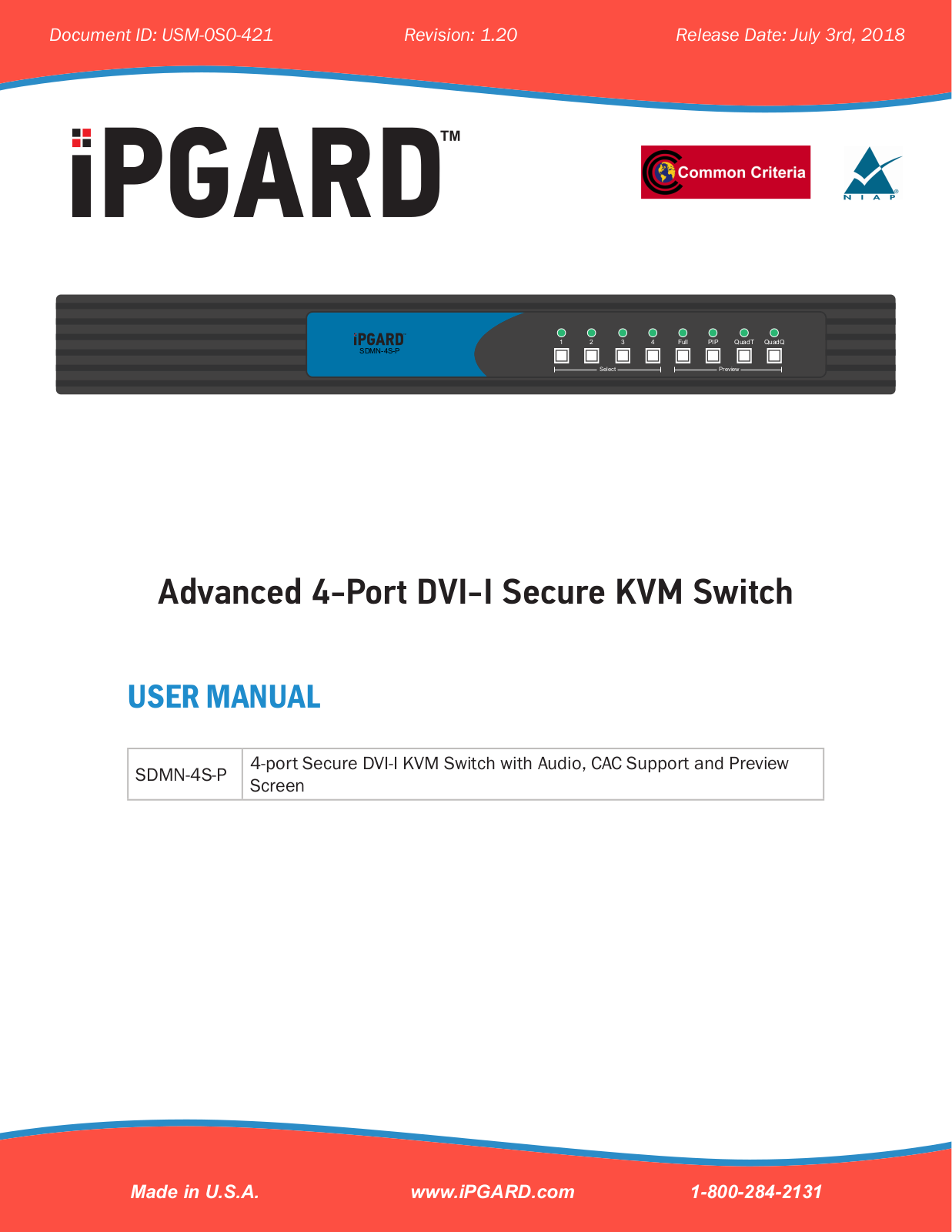 IPGARD SDMN-4S-P User Manual