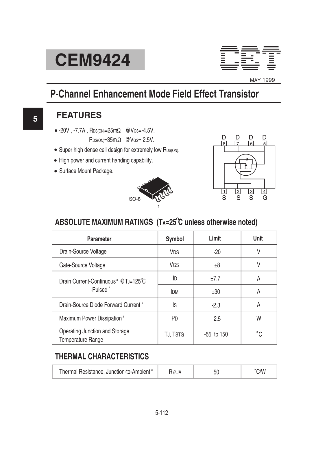 Datasheet CEM9424 Datasheet (CET) - ManualMachine.com