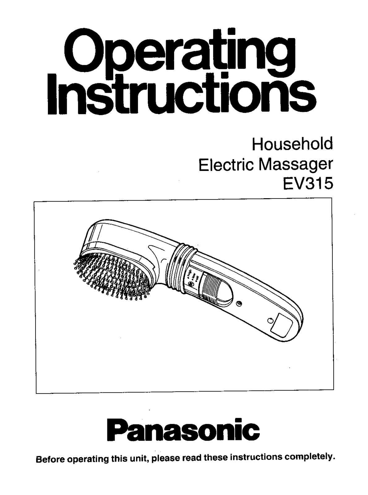 Panasonic ev-315 Operation Manual