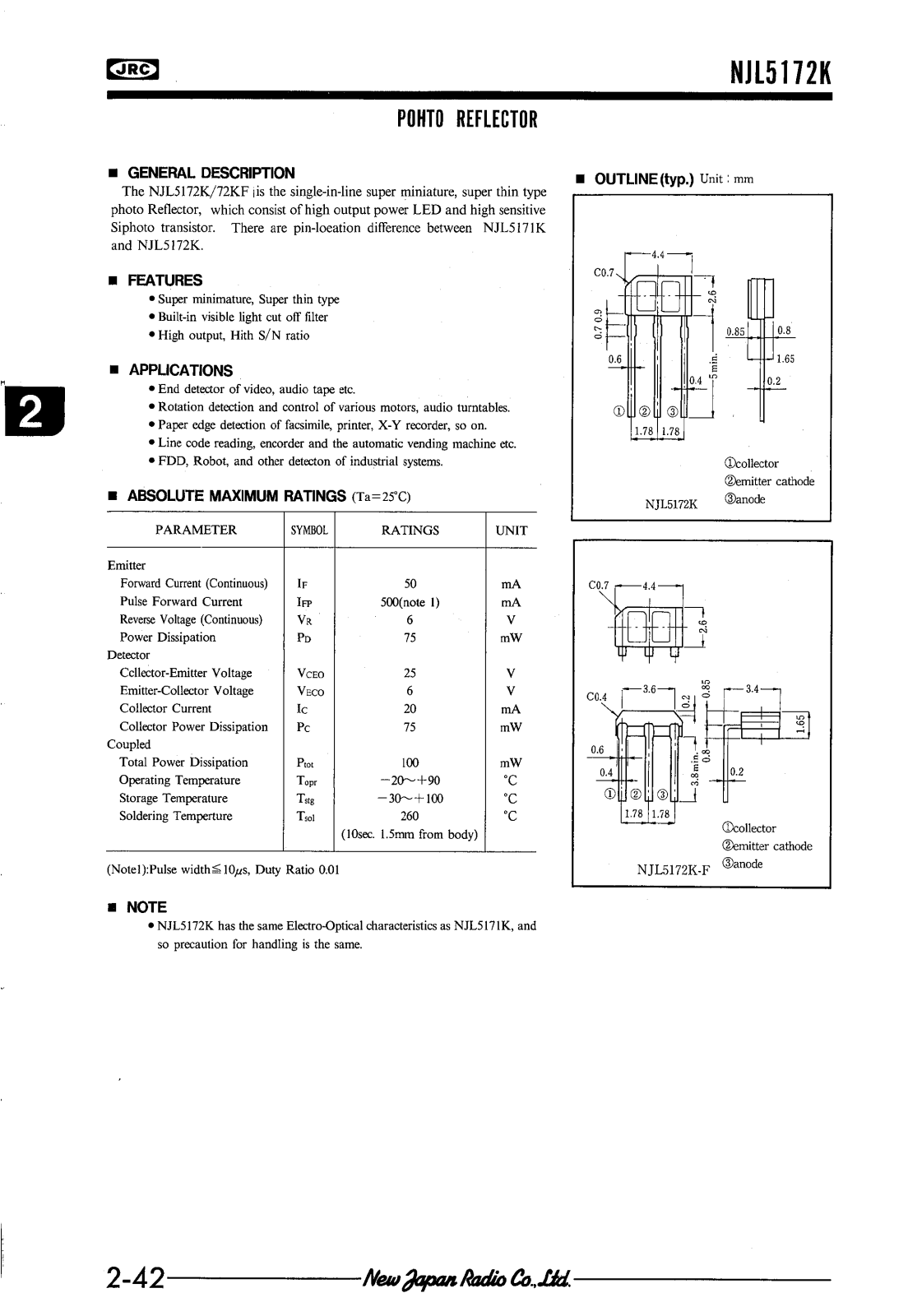 JRC NJL5172K-F, NJL5172K Datasheet