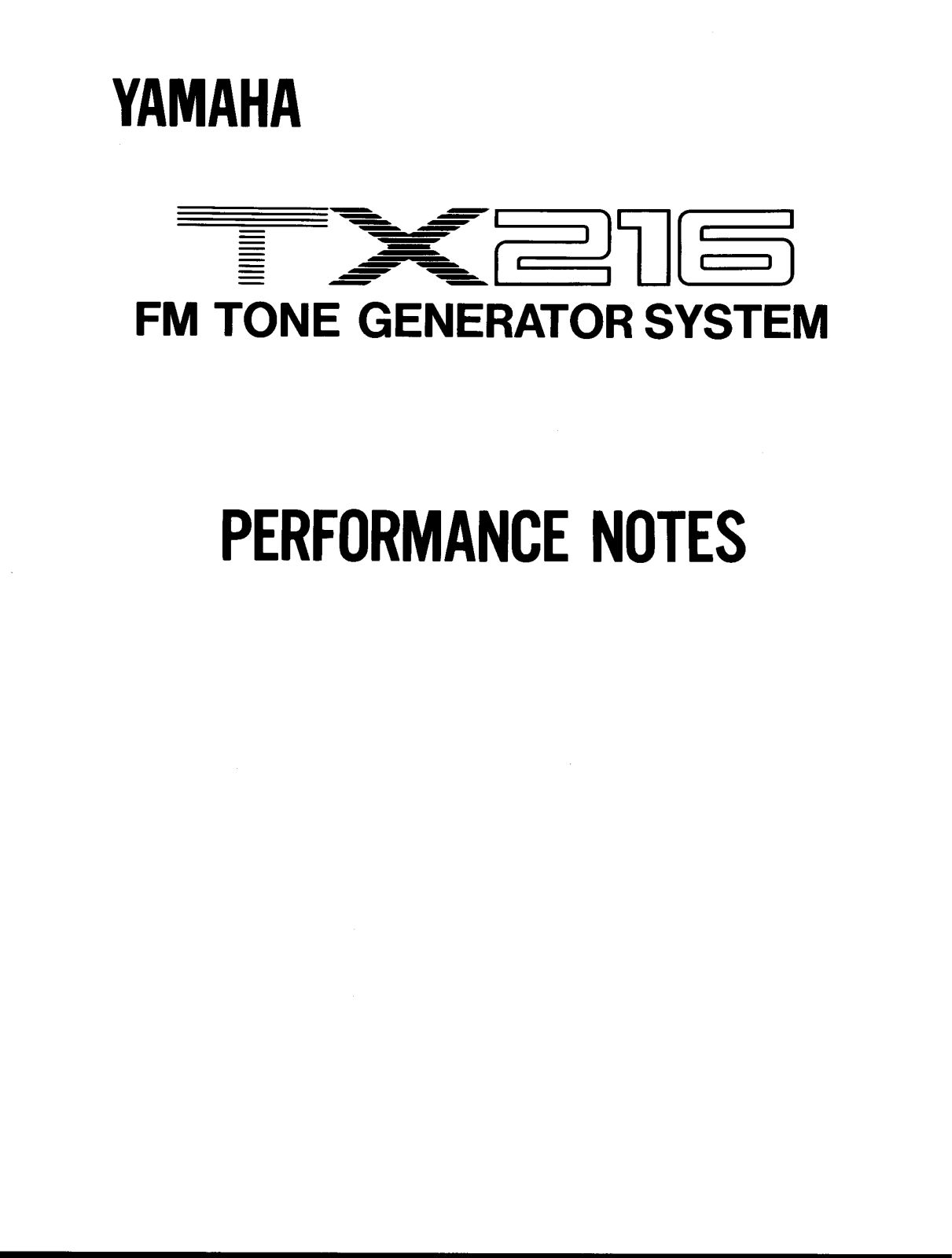 Yamaha TX216, TX216E3 User Manual