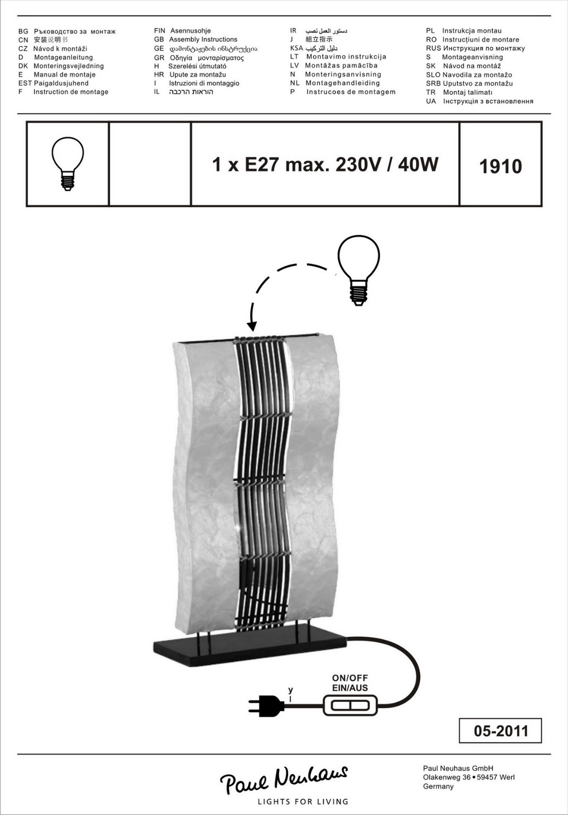 Paul Neuhaus 1910 Assembly Instructions