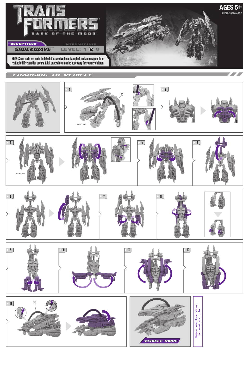 HASBRO Transformers DOTM Shockwave User Manual