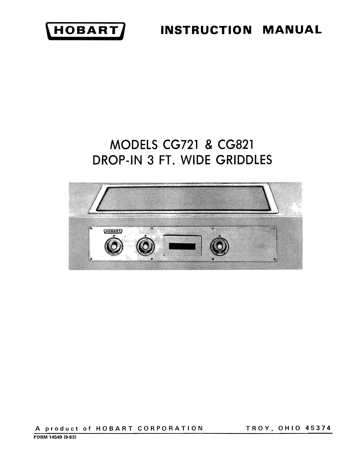 Hobart CG721, CG821 User Manual