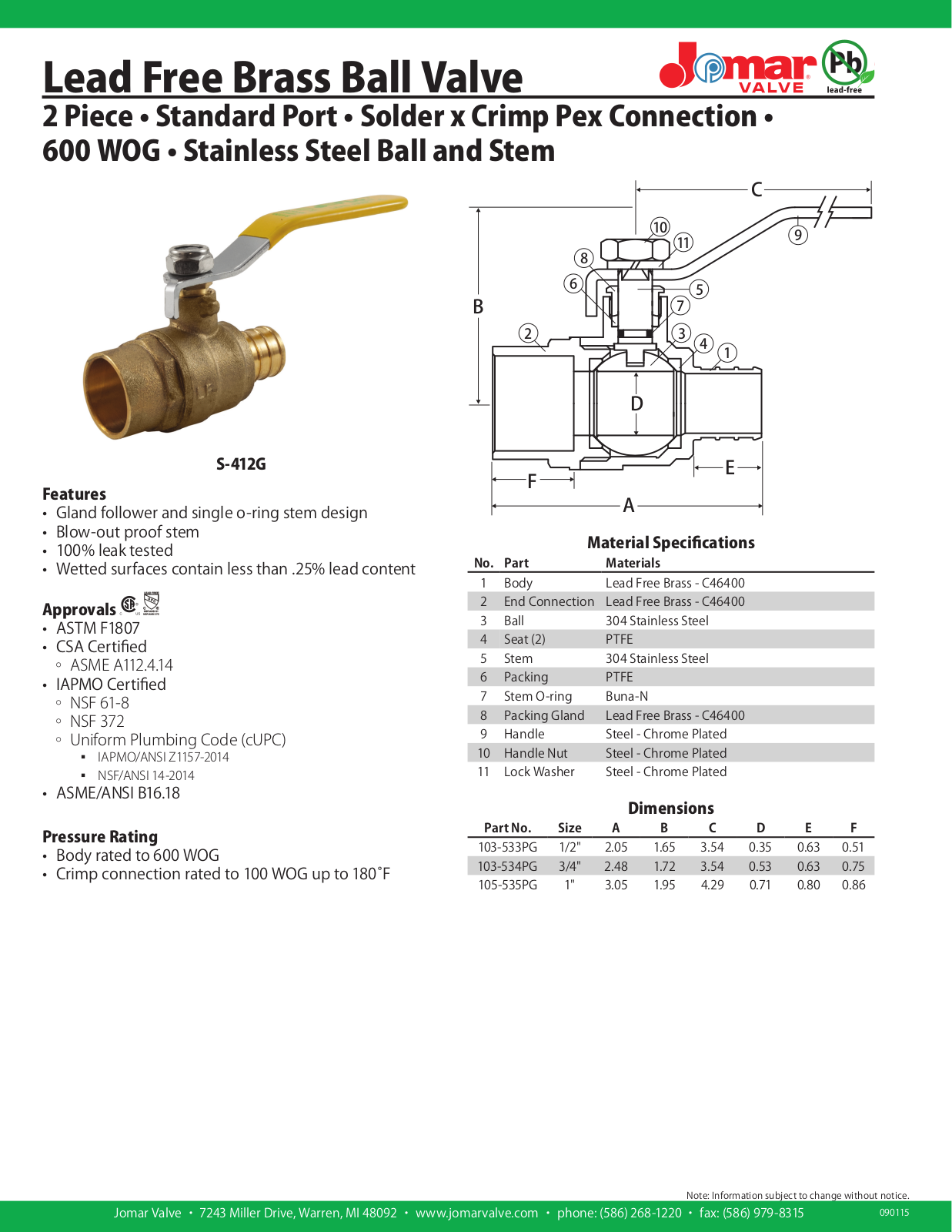 Jomar S-412G User Manual