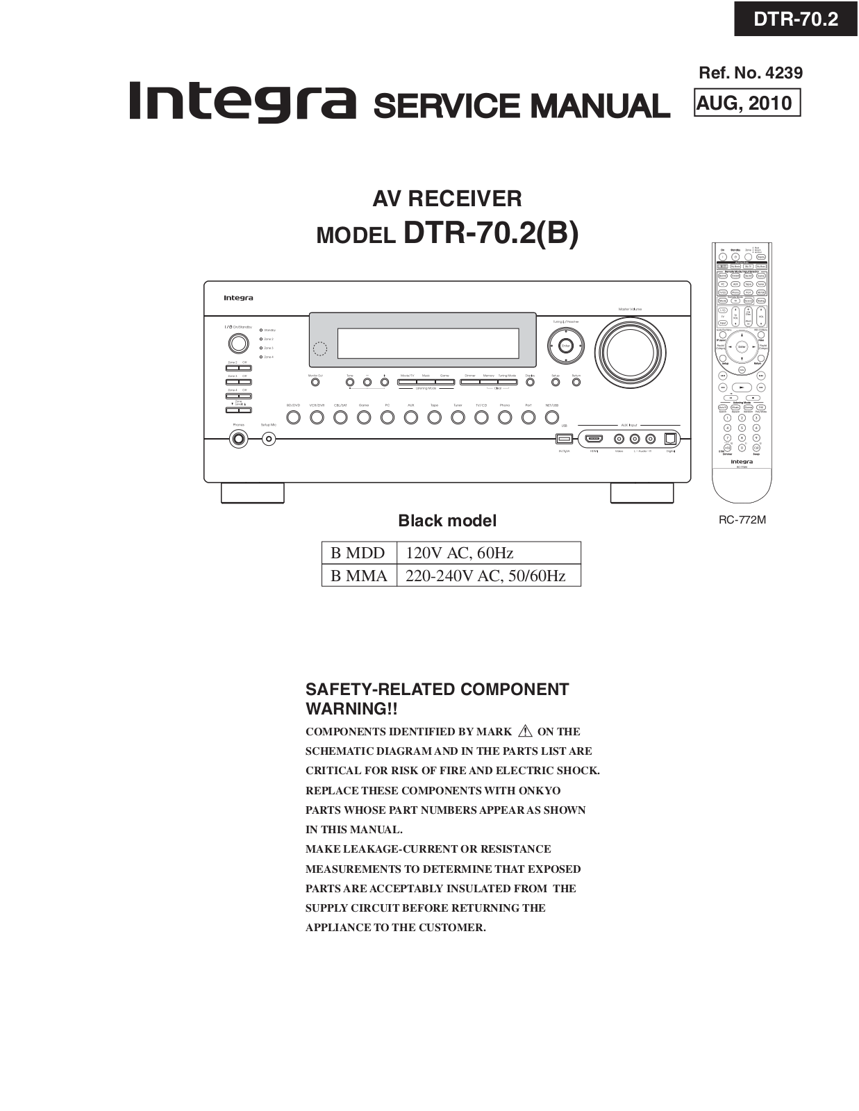 Integra DTR-70.2 Service manual