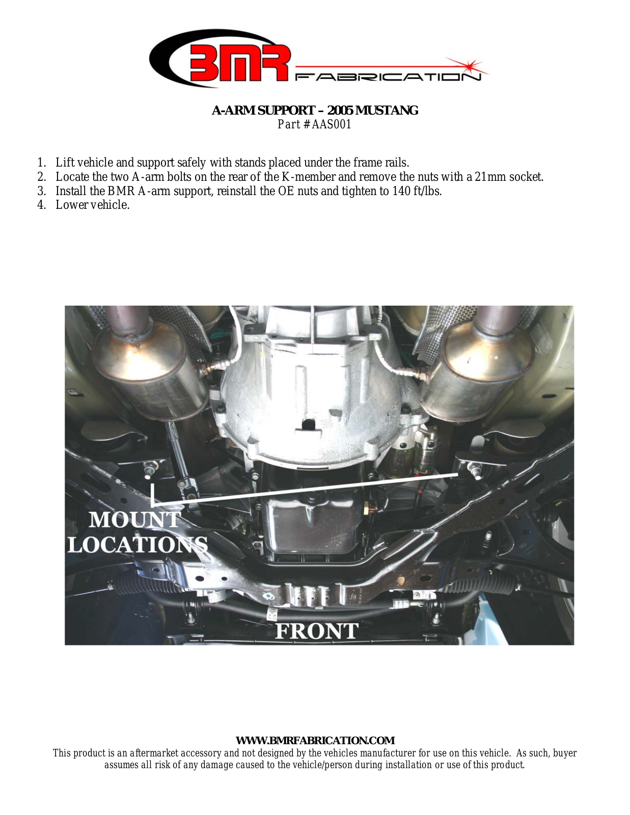 BMR Suspension AAS001 User Manual