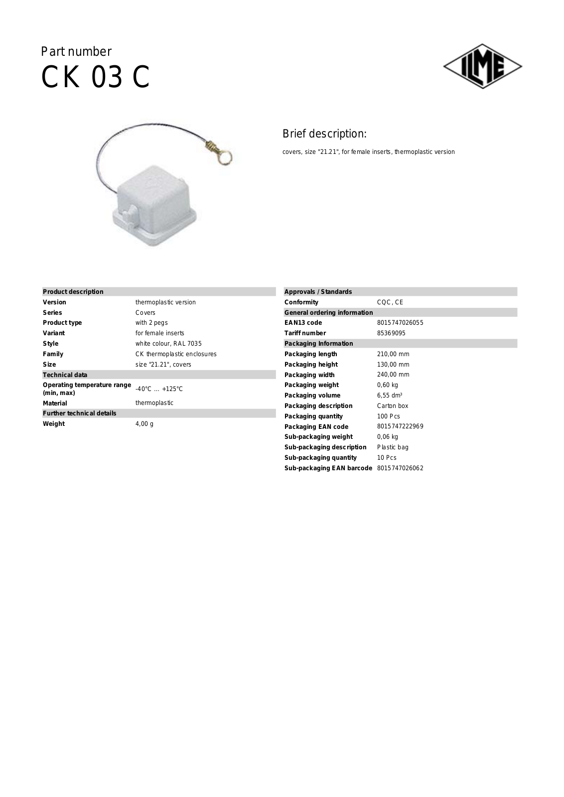 ILME CK-03C Data Sheet