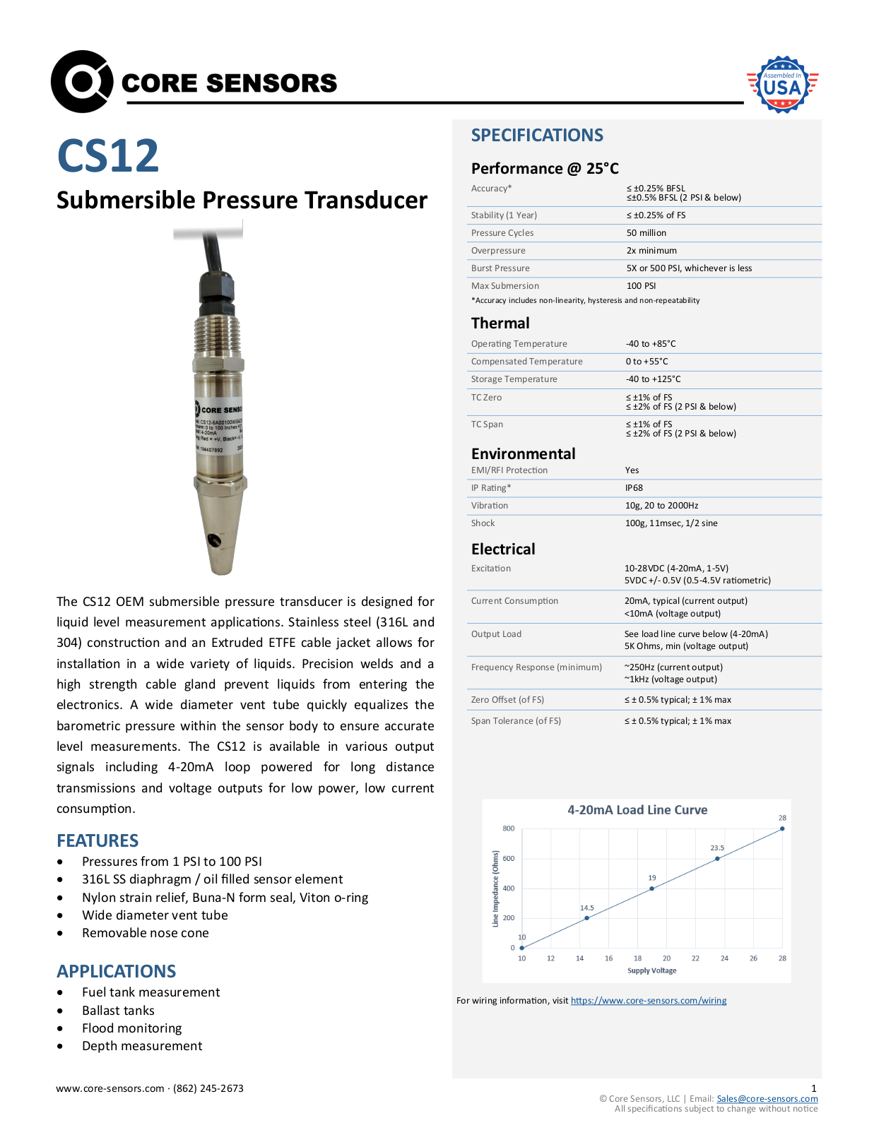 Core Sensors CS12 Specifications - ManualMachine.com