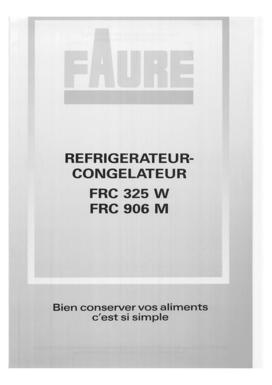 Faure FRC906M, FRC325W User Manual