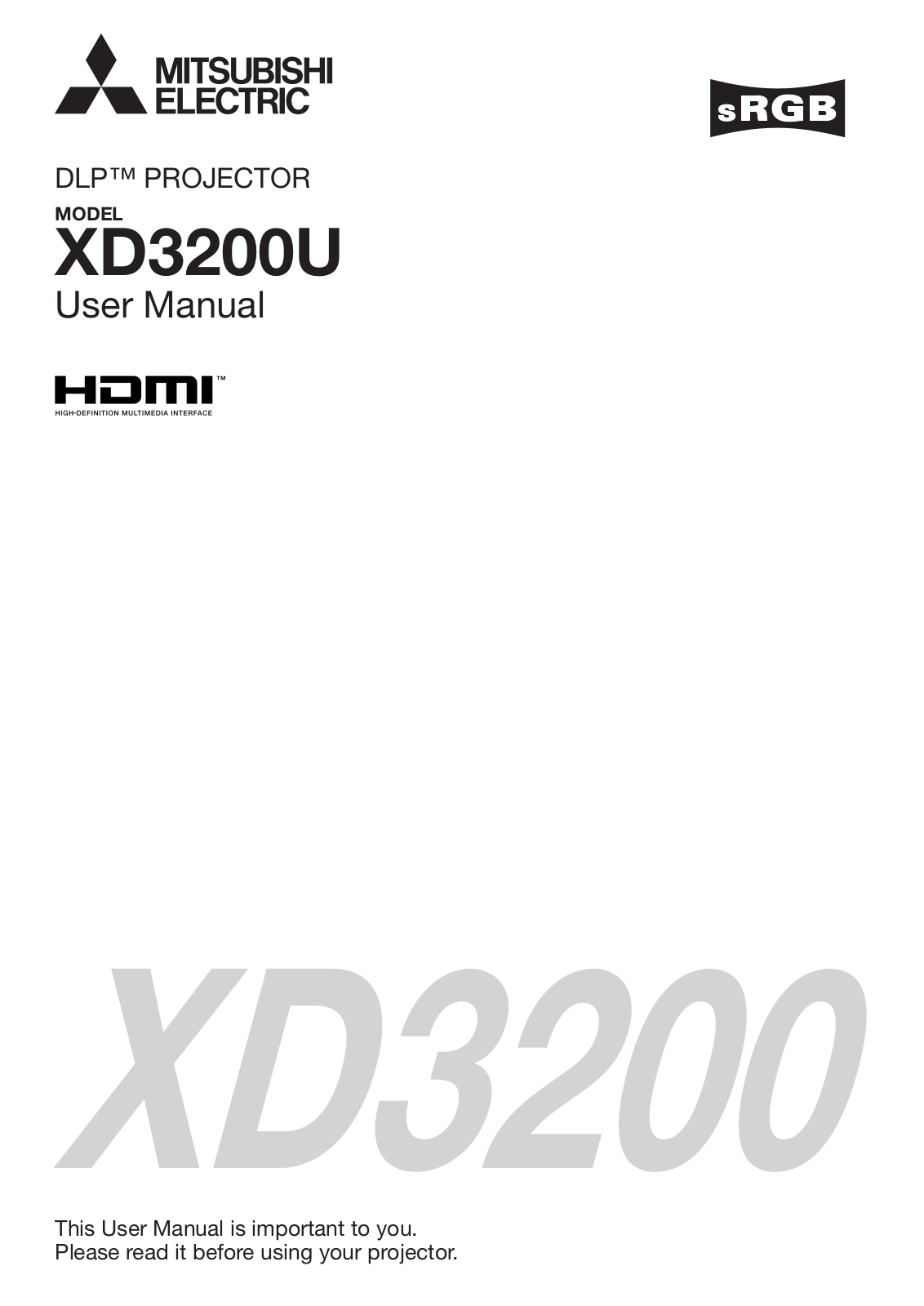 Mitsubishi Electronics XD3200U User Manual