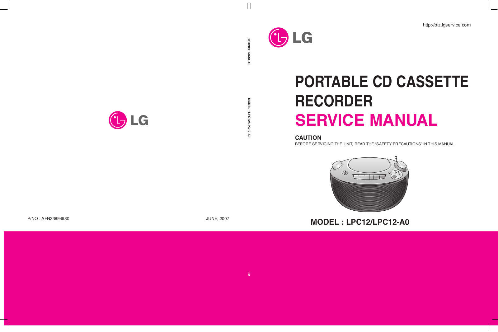 LG LPC12, LPC12-A0 Service Manual